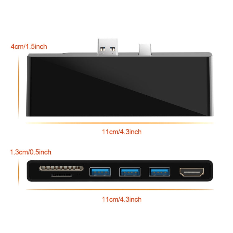 ROCKETEK SK-S5H 3 x USB 3.0 + HDMI + SD / TF Memory Card Reader HUB 4K HDMI Adapter(Black) -  by ROCKETEK | Online Shopping UK | buy2fix