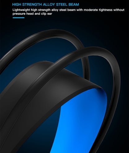 HAMTOD V1000 Dual-3.5mm Plug Interface Gaming Headphone Headset with Mic & LED Light, Cable Length: 2.1m(Blue) - Multimedia Headset by HAMTOD | Online Shopping UK | buy2fix