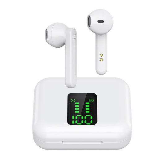 P100pro TWS Bluetooth 5.0 Touch Wireless Bluetooth Earphone with Charging Box & LED Smart Digital Display, Support Siri & Call(White) - TWS Earphone by buy2fix | Online Shopping UK | buy2fix