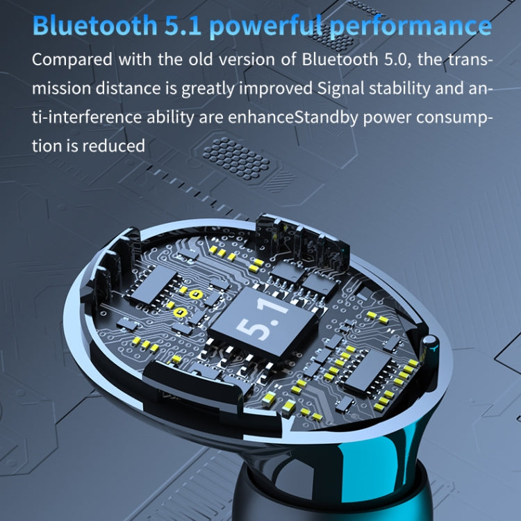 M10 Bluetooth 5.1 TWS Digital Display Wireless Bluetooth Earphone with Charging Box, Support Touch & Siri & Battery Display(Green) - TWS Earphone by buy2fix | Online Shopping UK | buy2fix