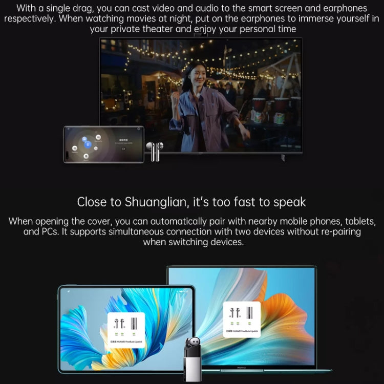 Huawei FreeBuds Lipstick ANC Wireless Bluetooth Earphone with Charging Box, Support Pop-up Window Pairing(Silver) - Bluetooth Earphone by Huawei | Online Shopping UK | buy2fix