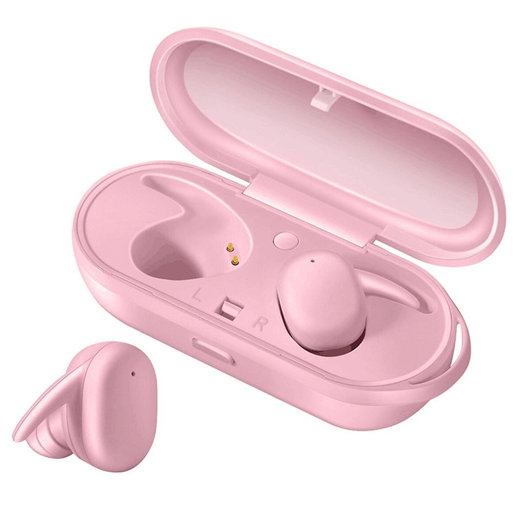 DT-7 IPX Waterproof Bluetooth 5.0 Wireless Bluetooth Earphone with 300mAh Magnetic Charging Box, Support Call(Pink) - Bluetooth Earphone by buy2fix | Online Shopping UK | buy2fix