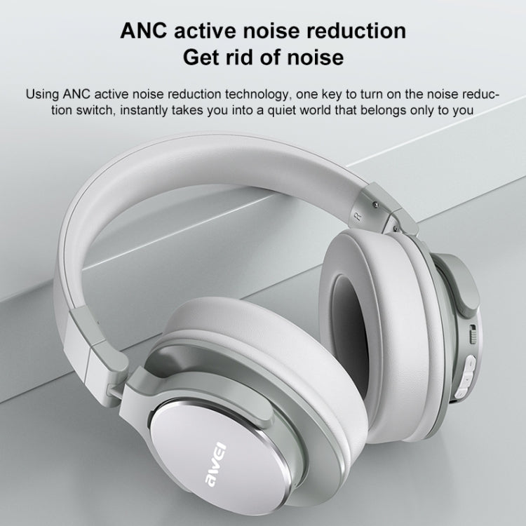 awei A710BL Foldable ANC Noise Cancelling Bluetooth Wireless Headset (Grey) - Headset & Headphone by awei | Online Shopping UK | buy2fix