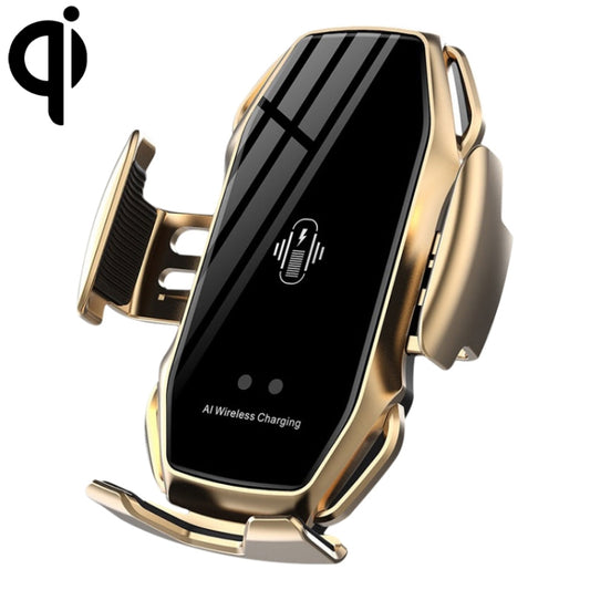 A5 10W Car Infrared Wireless Mobile Auto-sensing Phone Charger Holder, Interface：USB-C / Type-C(Gold) - In Car by buy2fix | Online Shopping UK | buy2fix