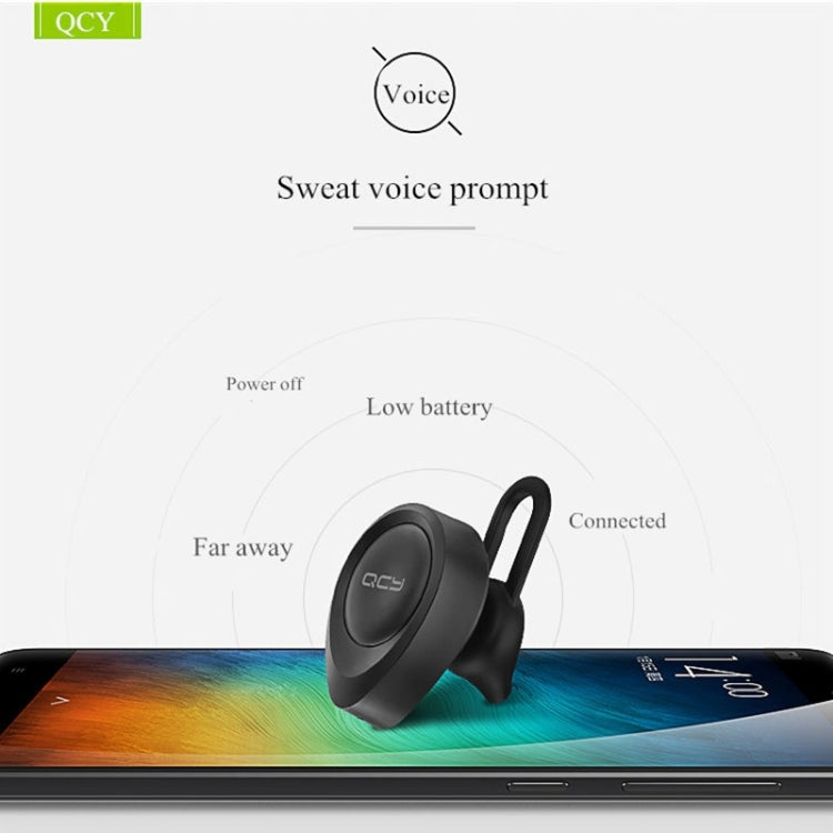 QCY J11 Universal Driving Wireless Bluetooth 4.1 Earphone with Mic for Smart Phones or Other Bluetooth Devices, Effective Bluetooth Distance: 10M(Black) - Bluetooth Earphone by QCY | Online Shopping UK | buy2fix