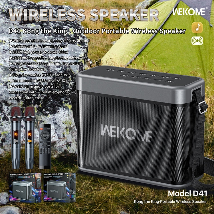 WEKOME D41 200W Outdoor Portable Strap Bluetooth Speaker - Desktop Speaker by WK | Online Shopping UK | buy2fix