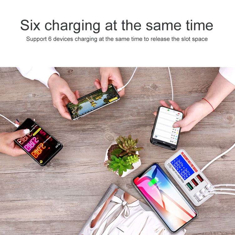 WLX-896+ 6 In 1 Multi-function Smart Digital Display USB Charger(UK Plug) - Multifunction Charger by buy2fix | Online Shopping UK | buy2fix