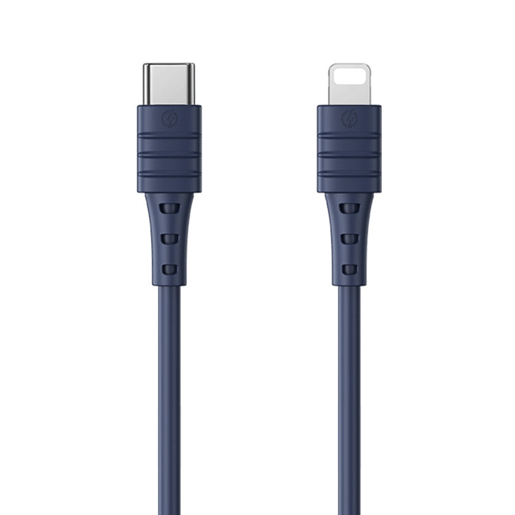 REMAX RC-068i PD 20W Type-C / USB-C to 8 Pin High Elastic TPE Fast Charging Data Cable, Length: 1m(Blue) - Normal Style Cable by REMAX | Online Shopping UK | buy2fix