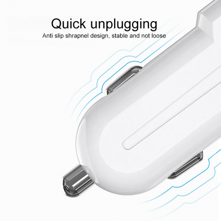 IVON CC13 QC 3.0 Fast Charging Car Charger Set with Type-C / USB-C Charging Cable (White) - Car Charger by IVON | Online Shopping UK | buy2fix