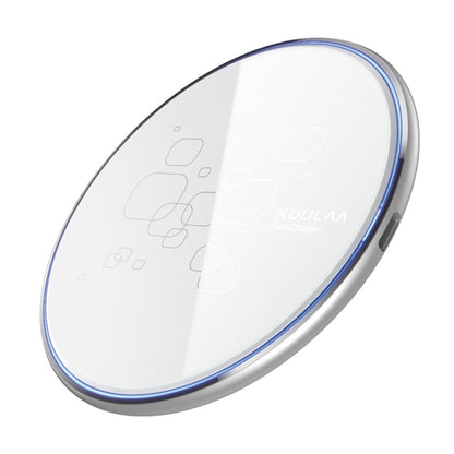 KUULAA KL-CD14 15W Round Shape Ultra-thin Wireless Charger (White) - Wireless Charger by KUULAA | Online Shopping UK | buy2fix