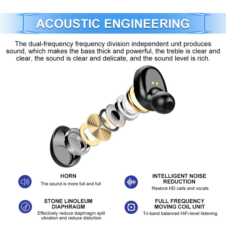 F9-6 TWS CVC8.0 Noise Cancelling Touch Bluetooth Earphone with Pull-out Cylindrical Charging Box, Support LED Power Digital Display & Call & Siri(Black) - TWS Earphone by buy2fix | Online Shopping UK | buy2fix