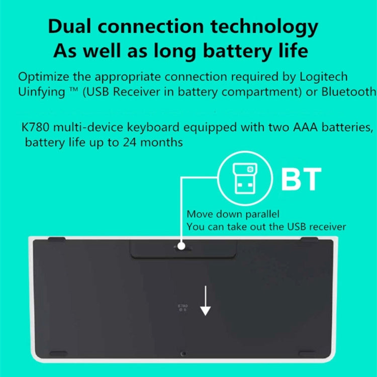 Logitech K780 Multi-device Bluetooth + Unifying Dual Mode Wireless Keyboard with Stand (Black) - Computer & Networking by Logitech | Online Shopping UK | buy2fix