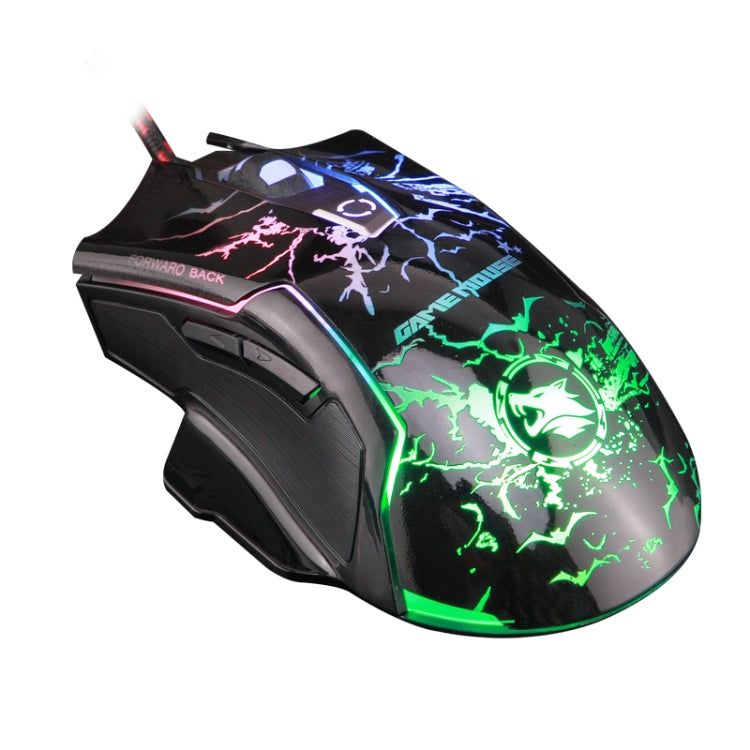 K-RAY M728 Ergonomics Design Game Backlight USB Wired Mouse(Black) - Wired Mice by K-RAY | Online Shopping UK | buy2fix