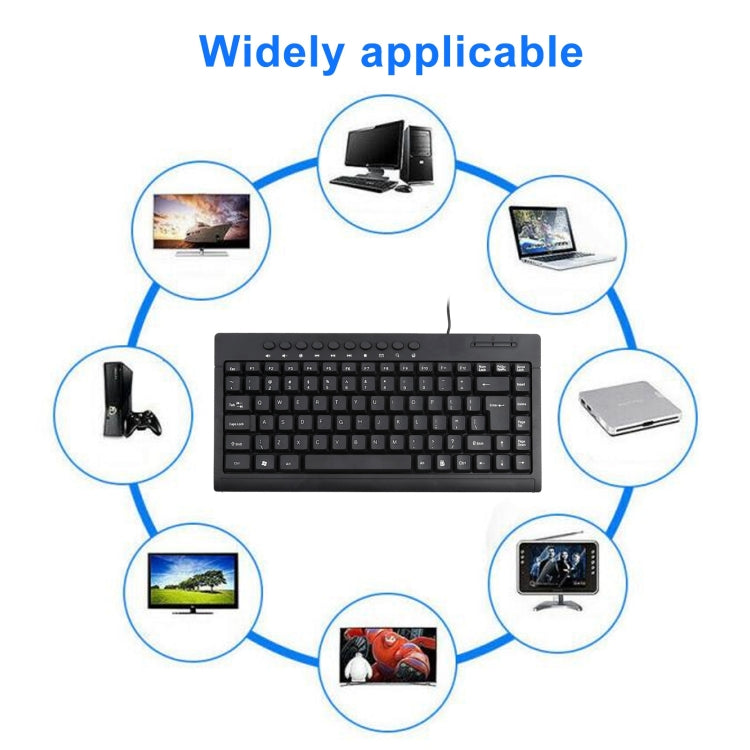 KB-301A Multimedia Notebook Mini Wired Keyboard, English Version (Black) -  by buy2fix | Online Shopping UK | buy2fix