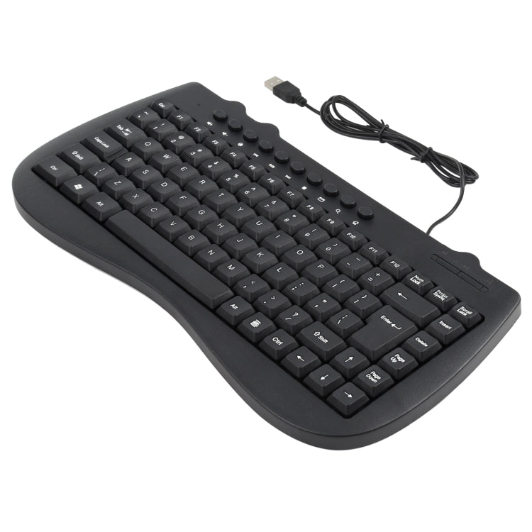 KB-301B Multimedia Notebook Mini Wired Keyboard, English Version (Black) - Wired Keyboard by buy2fix | Online Shopping UK | buy2fix