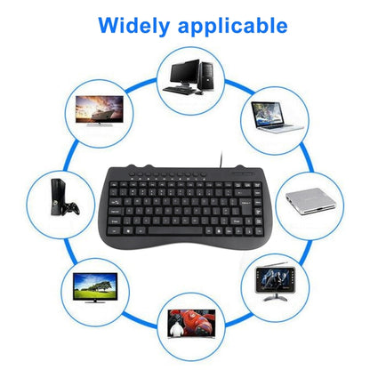 KB-301B Multimedia Notebook Mini Wired Keyboard, English Version (Black) - Wired Keyboard by buy2fix | Online Shopping UK | buy2fix