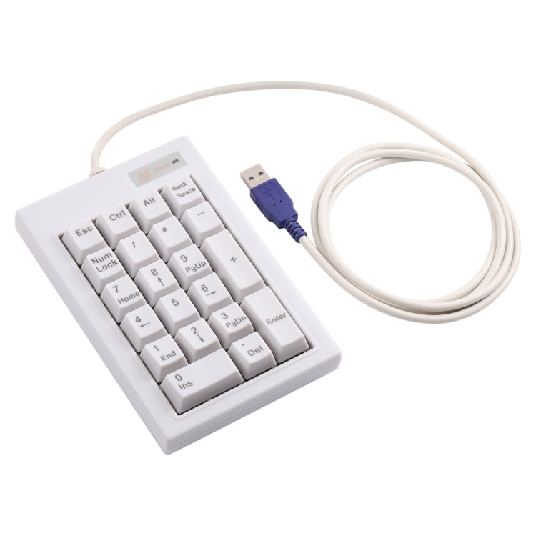 DX-21A 21-keys USB Wired Mechanical Black Shaft Mini Numeric Keyboard(White) - Mini Keyboard by buy2fix | Online Shopping UK | buy2fix