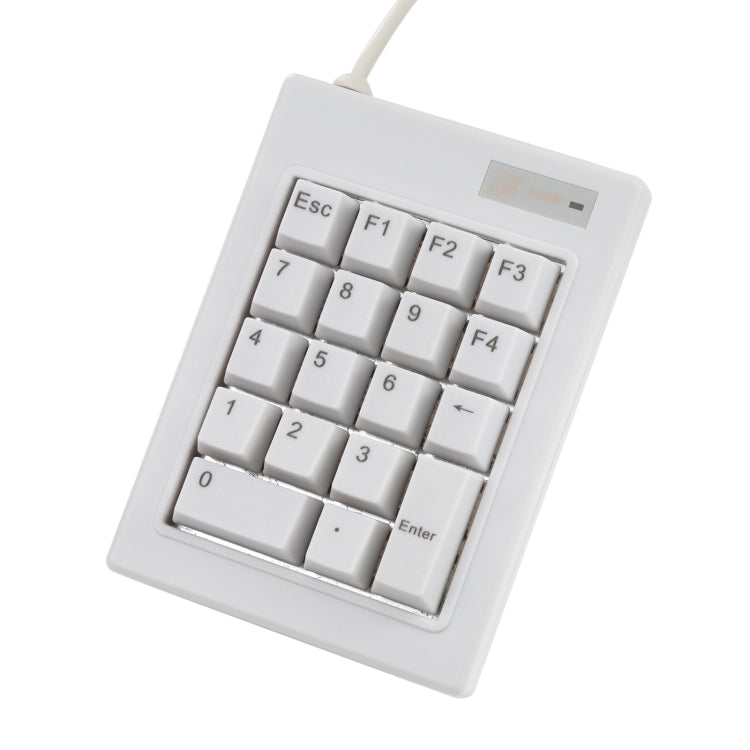 DX-18A 18-keys USB Wired Mechanical Black Shaft Mini Numeric Keyboard (White) - Mini Keyboard by buy2fix | Online Shopping UK | buy2fix