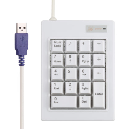 DX-18B 18-keys USB Wired Mechanical Black Shaft Mini Numeric Keyboard (White) - Mini Keyboard by buy2fix | Online Shopping UK | buy2fix