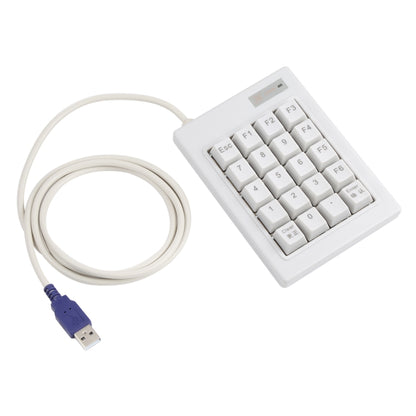 DX-20A 20-keys USB Wired Mechanical Black Shaft Mini Numeric Keyboard (White) - Mini Keyboard by buy2fix | Online Shopping UK | buy2fix