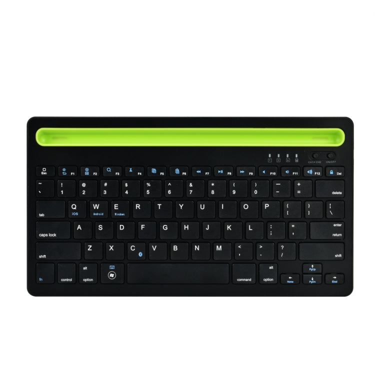 B908 Ultra-slim 78 Keys Bluetooth Wireless Keyboard with Concave Mobile Phone Holder (Black) - Wireless Keyboard by buy2fix | Online Shopping UK | buy2fix