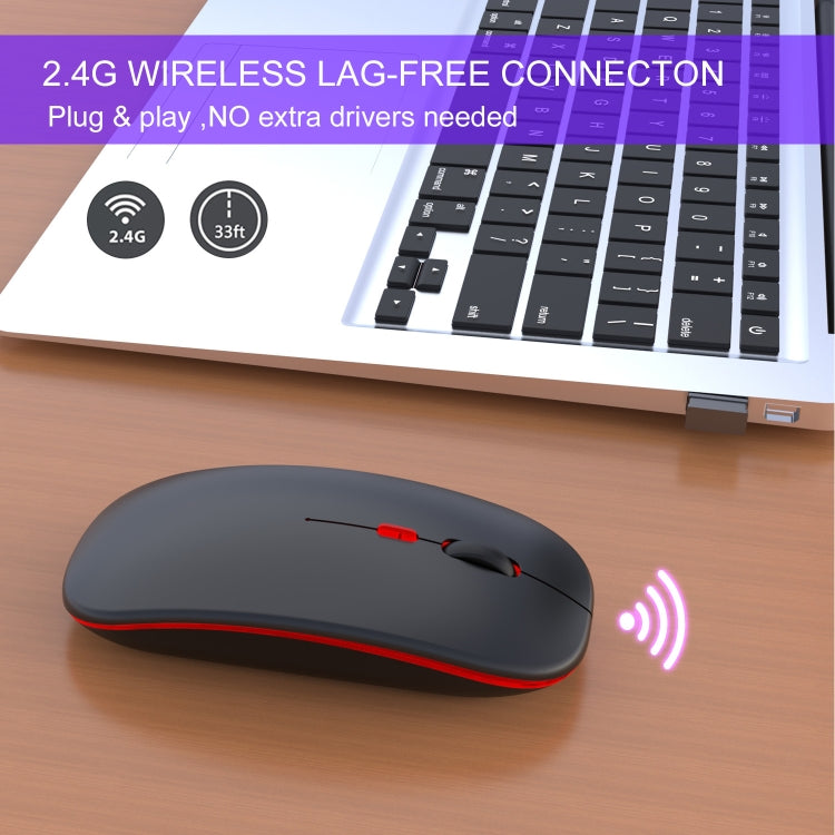 HXSJ M40 4 Key 2.4G Colorful Wireless Silent Mouse (Black) - Wireless Mice by HXSJ | Online Shopping UK | buy2fix