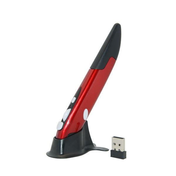 PR-03 2.4G USB Receiver Adjustable 1600 DPI Wireless Optical Pen Mouse for Computer PC Laptop Drawing Teaching (Red) - Wireless Mice by buy2fix | Online Shopping UK | buy2fix