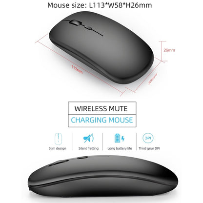 HXSJ M90 2.4GHz Ultrathin Mute Rechargeable Dual Mode Wireless Bluetooth Notebook PC Mouse (Rose Gold) - Wireless Mice by HXSJ | Online Shopping UK | buy2fix