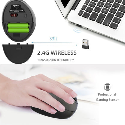 HXSJ T33 2.4GHz Ergonomic Optical Wireless Notebook PC Mouse (Black) - Wireless Mice by HXSJ | Online Shopping UK | buy2fix