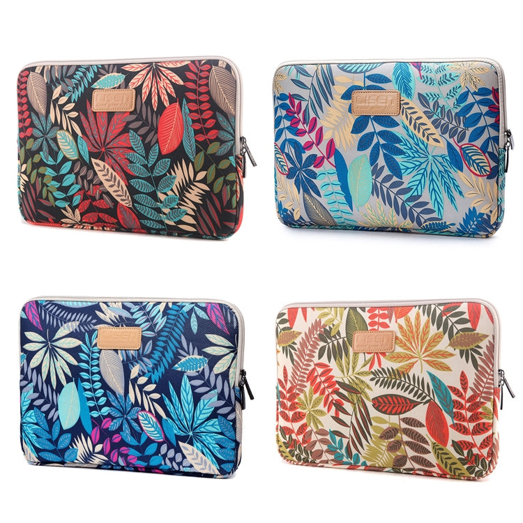 Lisen 8.3 inch Sleeve Case Colorful Leaves Zipper Briefcase Carrying Bag(Blue) - Other by buy2fix | Online Shopping UK | buy2fix