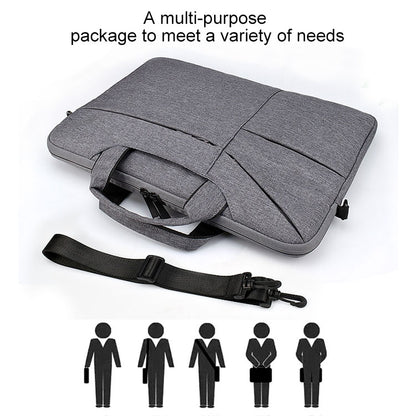 ST02S Waterproof Tear Resistance Hidden Portable Strap One-shoulder Handbag for 13.3 inch Laptops, with Suitcase Belt(Dark Gray) - Computer & Networking by buy2fix | Online Shopping UK | buy2fix