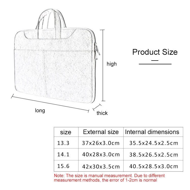 ST06S Waterproof PU Leather Zipper Hidden Portable Strap One-shoulder Handbag for 14.1 inch Laptops, with Magic Stick & Suitcase Belt(Dark Gray) - Computer & Networking by buy2fix | Online Shopping UK | buy2fix