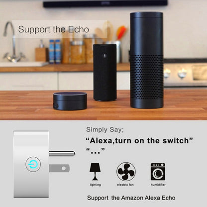 10A Round Shape WiFi Mini Plug APP Remote Control Timing Smart Socket Works with Alexa & Google Home, AC 100-240V, US Plug - Smart Socket by buy2fix | Online Shopping UK | buy2fix