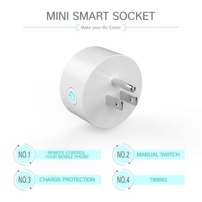 10A Round Shape WiFi Mini Plug APP Remote Control Timing Smart Socket Works with Alexa & Google Home, AC 100-240V, US Plug - Smart Socket by buy2fix | Online Shopping UK | buy2fix