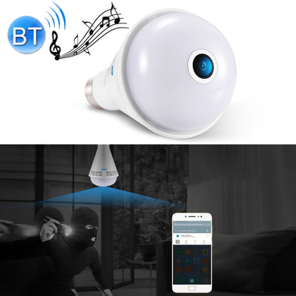 ESCAM QP137 2MP HD 1080P 360 Degree Panoramic Bluetooth Speaker Bulb IP Camera, E27, WiFi, Motion Detection,(White) - Security by ESCAM | Online Shopping UK | buy2fix