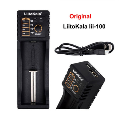 LiitoKala Lii-100 Battery Charger for Li-ion IMR 18650, 18490, 18350, 17670, 17500, 16340 (RCR123), 14500, 10440 - Consumer Electronics by buy2fix | Online Shopping UK | buy2fix