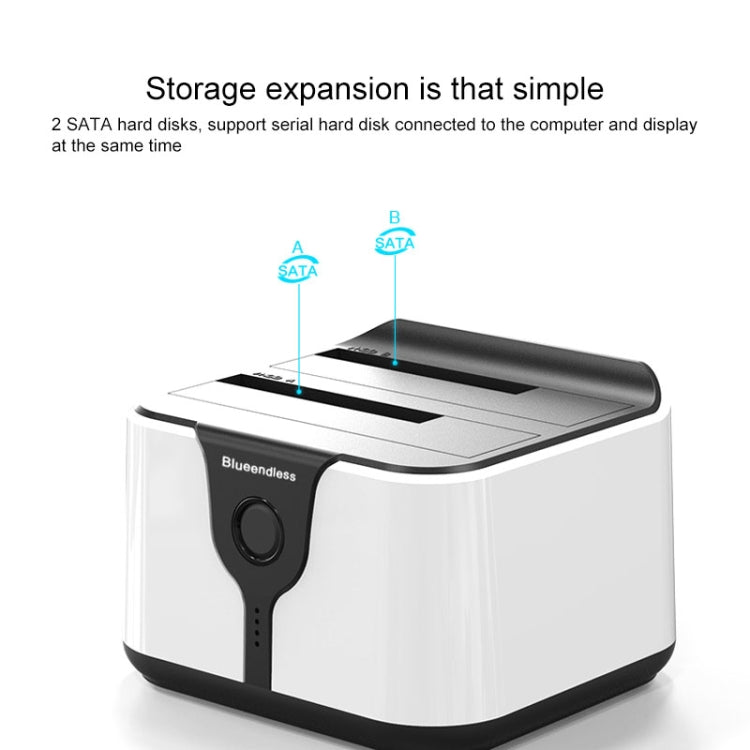 Blueendless 2.5 / 3.5 inch SATA USB 3.0 2 Bay Hard Drive Dock (US Plug) - HDD Enclosure by Blueendless | Online Shopping UK | buy2fix