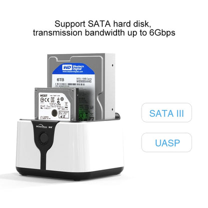 Blueendless 2.5 / 3.5 inch SATA USB 3.0 2 Bay Hard Drive Dock (US Plug) - HDD Enclosure by Blueendless | Online Shopping UK | buy2fix