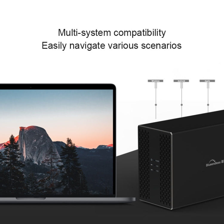 Blueendless USB-B Interface 3.5 inch 2 Bay RAID Combination Array HDD External Enclosure (EU Plug) - HDD Enclosure by Blueendless | Online Shopping UK | buy2fix