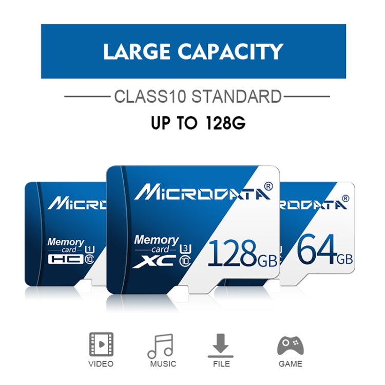 MICRODATA 128GB U3 Blue and White TF(Micro SD) Memory Card - Micro SD Card by MiCRODATA | Online Shopping UK | buy2fix