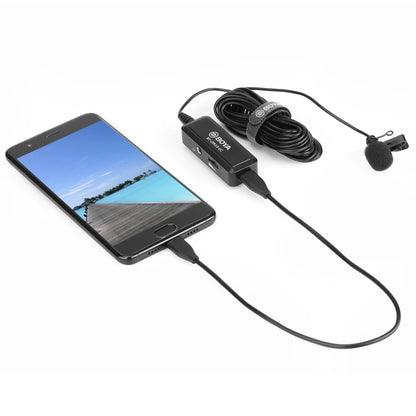 BOYA BY-DM10 UC USB-C / Type-C Plug Broadcast Lavalier Microphone with Windscreen, Cable Length: 6m (Black) - Camera Microphone by BOYA | Online Shopping UK | buy2fix