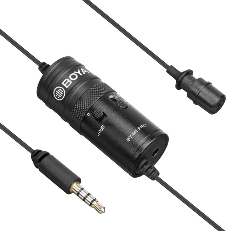 BOYA BY-M1 PRO Universal 3.5mm Plug Omni-directional Lavalier Microphone, Cable Length: 6m (Black) - Consumer Electronics by BOYA | Online Shopping UK | buy2fix