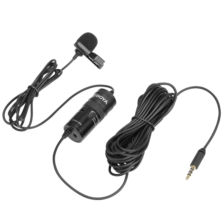 BOYA BY-M1 PRO Universal 3.5mm Plug Omni-directional Lavalier Microphone, Cable Length: 6m (Black) - Consumer Electronics by BOYA | Online Shopping UK | buy2fix