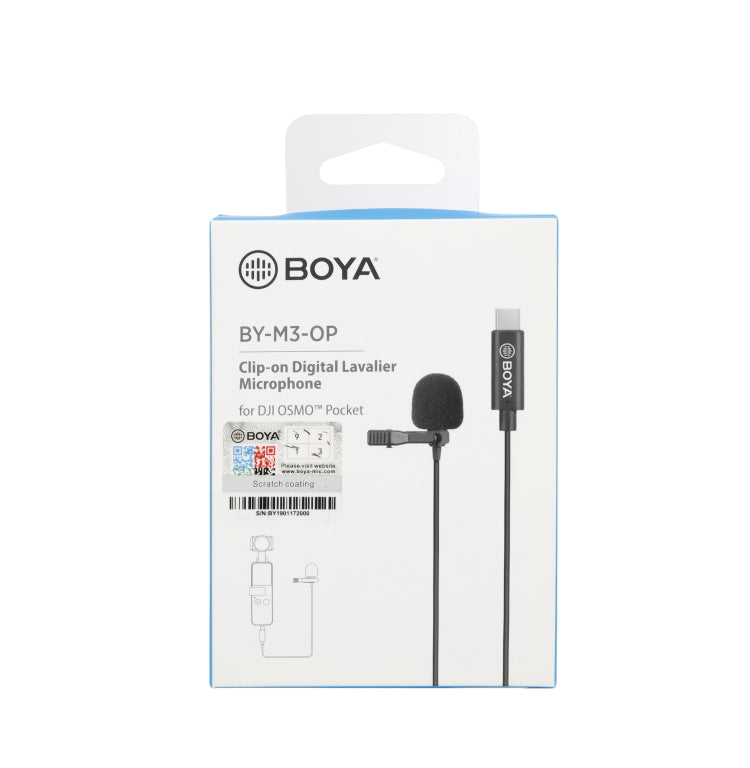 BOYA BY-M3-OP For DJI OSMO Pocket Clip-on Digital Lavalier Microphone (Black) - Consumer Electronics by BOYA | Online Shopping UK | buy2fix