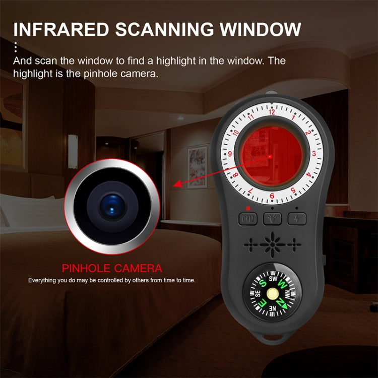 S100 Infrared Scanner Wireless Precision Alarm Detector with LED Flashlight (Black) - Security by buy2fix | Online Shopping UK | buy2fix