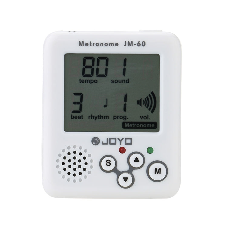 JOYO JM-60 Mini Portable Rechargeable Clip-on Electronic Digital Metronome Tone Generator Tuner for Guitar Violin Ukulele (White) - Stringed Instruments by JOYO | Online Shopping UK | buy2fix