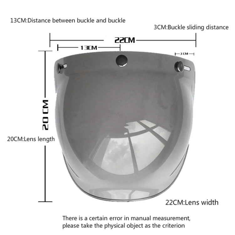 Soman Motorcycle Bubble Visor Open Face Helmet Visor Helmet Windshield Shield with Transparent Frame(Yellow) - Helmets by SOMAN | Online Shopping UK | buy2fix