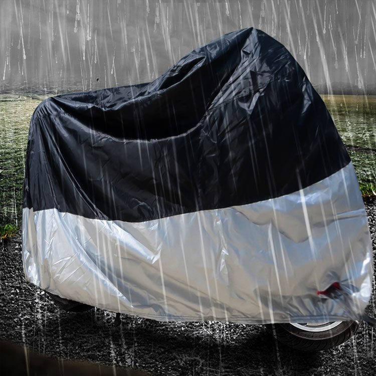 210D Oxford Cloth Motorcycle Electric Car Rainproof Dust-proof Cover, Size: XXXL (Black Silver) - Raincoat by buy2fix | Online Shopping UK | buy2fix