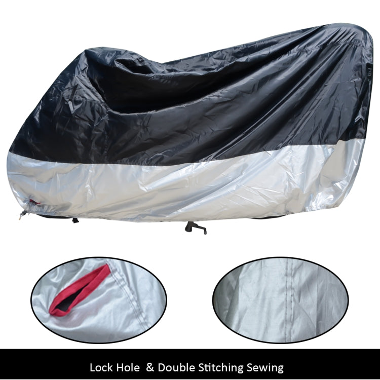 210D Oxford Cloth Motorcycle Electric Car Rainproof Dust-proof Cover, Size: XXXL (Black Silver) - Raincoat by buy2fix | Online Shopping UK | buy2fix