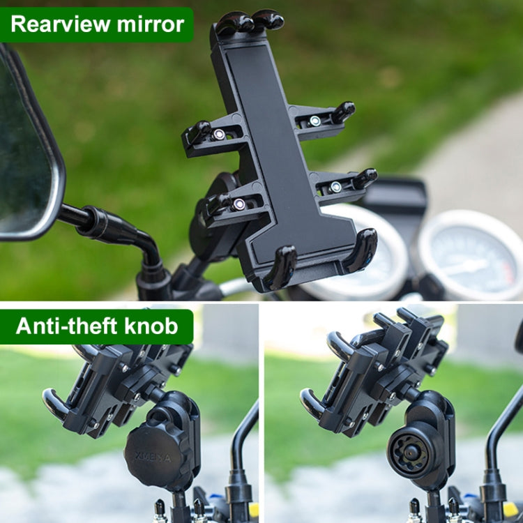 M10 Bolt Ball-Head Motorcycle Multi-function Eight-jaw Aluminum Phone Navigation Holder Bracket with Anti-theft Knobs - Holder by buy2fix | Online Shopping UK | buy2fix